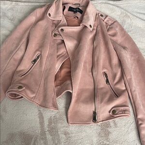 Elegant Pink Leather Jacket for Women